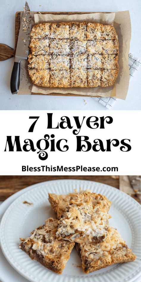 7 Layer Cookies, 7 Layer Bars, Diy Dessert, Magic Cookie Bars, Layer Bars, Pecan Recipes, 7 Layer, Butterscotch Chips, Cookie Bar