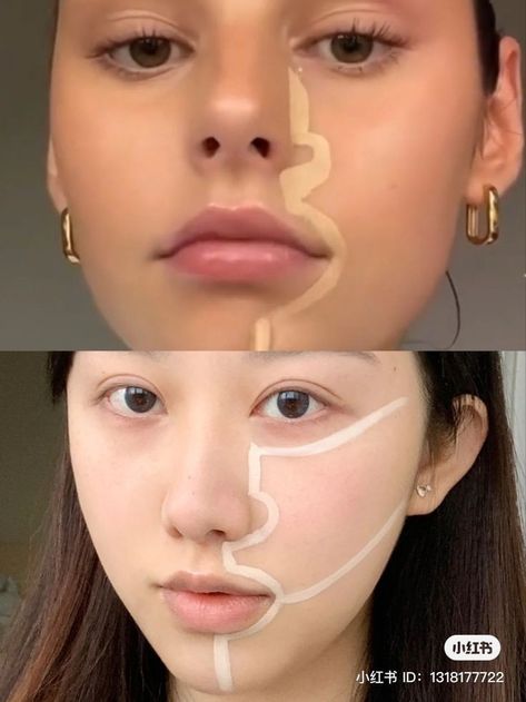 Concelear Application, Asian Fishing Makeup, Makeup Cheat Sheets, Asian Makeup Tutorials, Korean Makeup Tips, Bahasa Jepun, Makeup Order, Simple Makeup Tips, Subtle Makeup