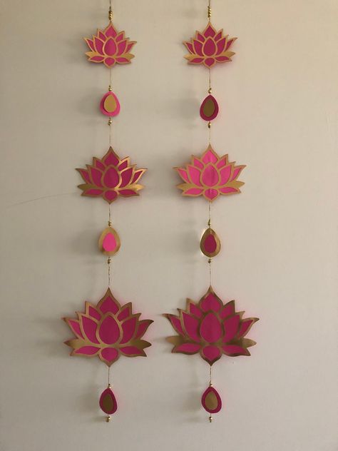 Excited to share the latest addition to my #etsy shop: Set of 2 Lotus wall hangings Lotus decorations Lotus for yoga room https://etsy.me/3t22ylD #pink #gold #artdeco #lotusart #lotusdecorations #wallart #yogadecoration #homedecorations #poojaroomdecoration Wall Decoration For Festival, Creative Hanging Ideas, Lotus Flower Wall Decor, Lotus Hanging Diy, Pooja Room Wall Decor Diy, Lotus Diy Decor, Lotus Craft Ideas, Diy Lotus Wall Hanging, Wall Hangings Diy Paper