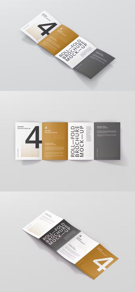 Roll Fold Brochure Mockup Din A4 A5 A6 Brochure 4 Fold, Folded Brochure, Tri Fold Brochure Design, Print Brochure, Types Of Folds, Trifold Brochure Design, Brochure Mockup, Fold Brochure, Brochure Layout