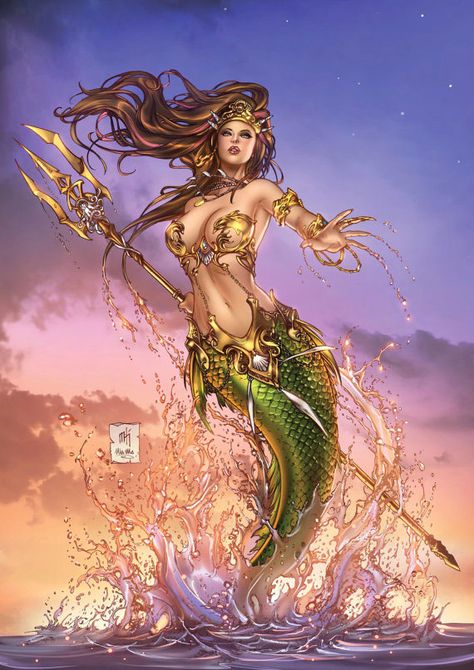 Zenescope GFT:TheLittleMermaid#5, pencils: M.Krome by sinhalite Mermaid Artwork, Fantasy Mermaids, Mermaid Fairy, Mermaid Drawings, Mermaid Tattoo, Mermaid Tattoos, Grimm Fairy Tales, Mermaids And Mermen, Mermaid Print