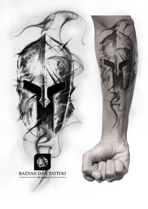 Viking Helmet Tattoo, Spartan Helmet Tattoo, Tato Realis, Roman Tattoo, Gladiator Tattoo, Helmet Tattoo, Spartan Tattoo, Knight Tattoo, Lion Head Tattoos