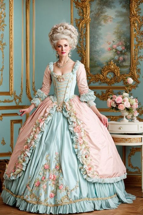 Marie Antoinette by Elena Romanova - Playground Marie Antoinette Versailles, Marie Antoinette Gown, Marie Antoinette Cosplay, Marie Antoinette Dress To Impress, Roccocore Outfits, Renesance Dress, Rococo Inspired Fashion, Rococo Fashion 18th Century, Baroque Aesthetic Fashion