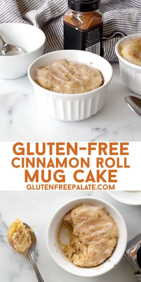 Gluten Free Cinnamon Roll Mug Cake, Gf Mug Cake, Cinnamon Roll Mug Cake, Gluten Free Mug Cake, Cookies Sans Gluten, Gluten Free Cinnamon Rolls, Mug Cake Recipe, Pain Sans Gluten, Keto Mug Cake