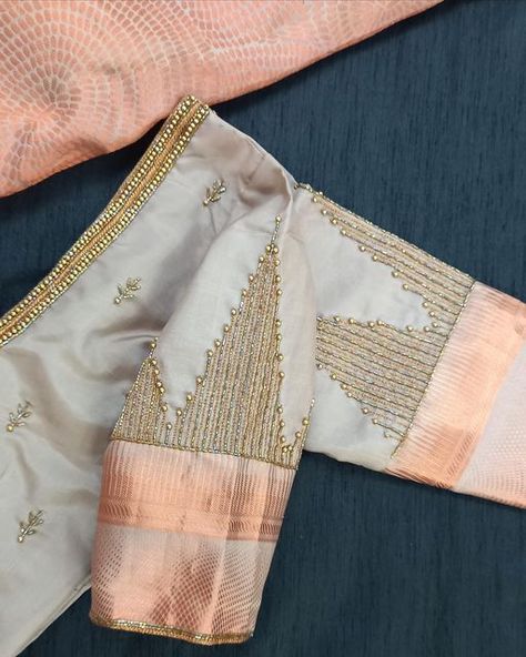 Closed Back Blouse, Ruffle Blouse Designs, Onam Saree, Magam Work, Golden Blouse, Coconut Pudding, Aari Blouse, Simple Work, New Saree Blouse Designs