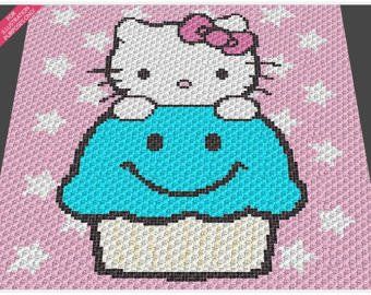 Disney Blanket, Hello Kitty Crochet, Hello Kitty Cupcakes, Crochet Graph, Crochet Disney, Corner To Corner, C2c Crochet, Crochet Cross, Afghan Crochet Patterns