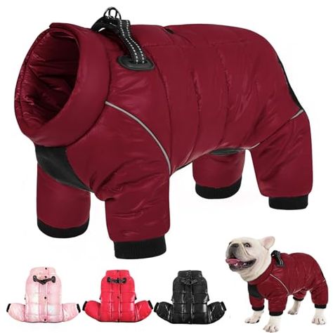 AOFITEE Dog Coat, Waterproof Dog Jacket for Winter, Warm Fullbody Dog Snowsuit, Zip Up Fleece Dog Vest, Cold Weather Dog Coats with Reflective Stripes, Outdoor Windproof Dog Apparel for Small Dogs 2XL Dog Snowsuit, Dog Jackets Winter, Small Dog Coats, Cold Weather Dogs, Jacket For Winter, Coat Waterproof, Dog Clothes Diy, Dog Suit, Dog Winter Coat