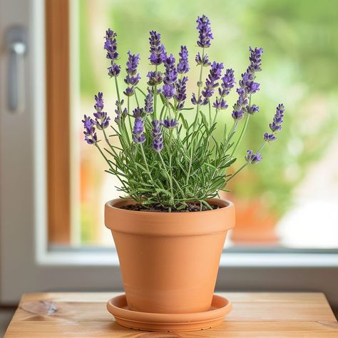 Garden Daily Ideas Grow Lavender Indoors, Lavender Plant Indoors, Growing Lavender Indoors, Indoor Lavender Plant, Lavender Indoors, Grow Lavender, Growing Food Indoors, Lavender Varieties, Pots Garden