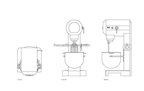 Stand Mixer - Free CAD Drawings Mixer Drawing, Stand Mixer Drawing, Autocad Electrical Drawings, Autocad Inventor, Pool Houses Plans, Apocalyptic Art, Mixer Machine, House Plans Design, Floor Plans House