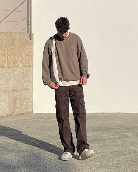 Sneakers & Streetwear | Clean and casual ⚡ 1, 2, 3, 4, 5, 6, 7 or 8? 💭 Follow us, @stonedfits, for more! 👻 ⇁ Credits: @aader.archv | Instagram Earth Tone Clothing Men, Men Earth Tone Outfit, Earth Tones Mens Fashion, Brown Jeans Outfit Mens, Mens Earth Tone Outfits, Streetwear Earth Tones, Earth Tone Outfits Men Casual, Earth Tone Men Outfit, Earth Tone Fits