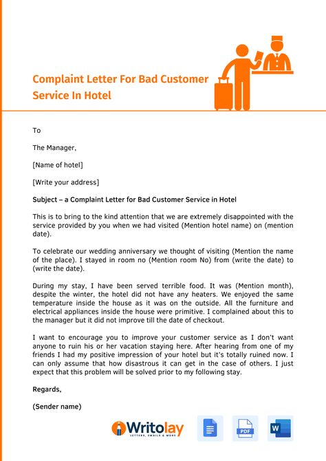 Complaint Letter, Bad Customer Service, Write To Me, Free Templates, Our Wedding, Customer Service, Writing, Hotel, Bring It On