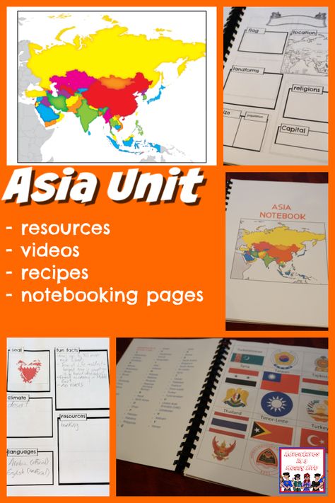 Asia Homeschool Unit, Asia Unit Study For Kids, Asia Unit Study, Unit Studies Homeschool, Asian Continent, Asia Continent, Country Studies, Homeschool Geography, Homeschool Social Studies