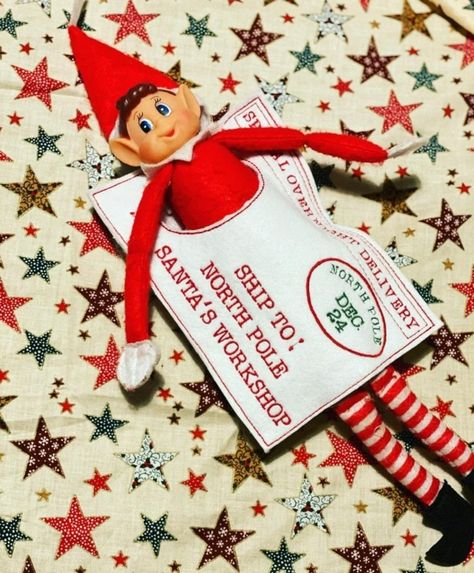 19 Creative Elf On The Shelf Departure Ideas | Finding Myself Young North Pole Envelope, North Pole Santa's Workshop, Elf Return, Elf Props, Fabric Envelope, Pole Nord, Elf Ideas, An Elf, Envelope Sizes