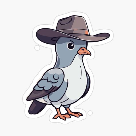 Get my art printed on awesome products. Support me at Redbubble #RBandME: https://www.redbubble.com/i/sticker/Cute-Pigeon-Cowboy-Cartoon-by-Atlantico54/160203244.EJUG5?asc=u Pigeon Cartoon, Cartoon Pigeon, Cowboy Cartoon, Cute Pigeon, Plastic Stickers, Decorate Notebook, Cartoon Stickers, Coloring Stickers, Sticker Collection