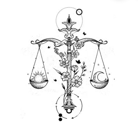 برج الميزان, Libra Tattoo, Scale Tattoo, Saved Tattoo, Clever Tattoos, Zodiac Tattoos, Tattoo Design Book, Tattoo Designs And Meanings, Spine Tattoos