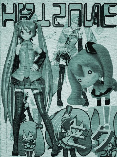 Grunge Posters Anime, Miku Poster Aesthetic, Y2k Hatsune Miku, Hatsune Miku Poster Prints, Hatsune Miku Print, Aesthetic Posters Wall Decor Blue, Miku Poster Print, Vocaloid Poster Prints, Manga Graphic Design Poster