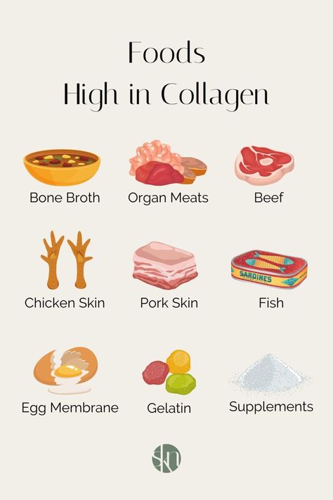 Looking to eat more collagen-rich foods? Here is a list of the top foods high in collagen that you can add to your diet today. Food High In Collagen, Food Rich In Collagen, Foods For Collagen, Collagen Food Recipes, Collagen Food Sources, Increase Collagen Production, Food With Collagen, High Collagen Foods, Thermogenic Foods List