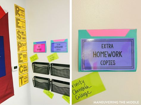 Great ideas and inspiration in this middle school classroom reveal - from decorating to small group areas to hanging posters and anchor charts. | maneuveringthemiddle.com Middle School Anchor Charts, Middle School Classroom Organization, Middle School Science Classroom, Classroom Tour, Ela Classroom, Social Studies Classroom, Classroom Freebies, Middle School Classroom, Teaching Middle School