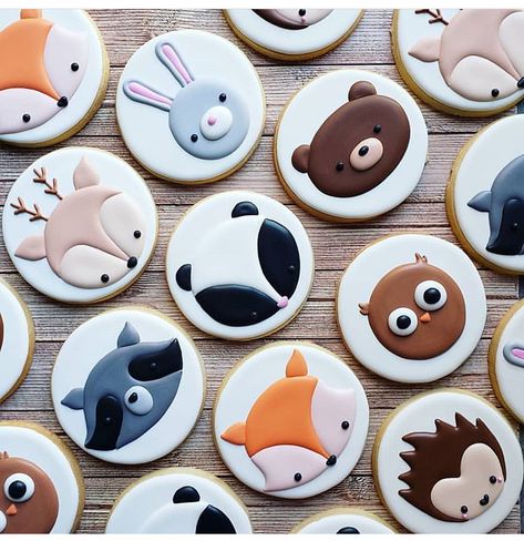 Woodland Cookies, Owl Cakes, Cookies Decoradas, Fox Birthday, Cutout Cookies, Animals Forest, Iced Sugar Cookies, Decorating Cookies, Bear Cookies