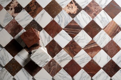 Castelli Marble - Checkered Marble Tile Shower Marble Tile, Marble Tiles Kitchen, Marble Tile Shower, Shower Marble, Marble Tile Kitchen, Vintage Tegel, Marble Tile Bathroom, Onyx Marble, Marble Flooring