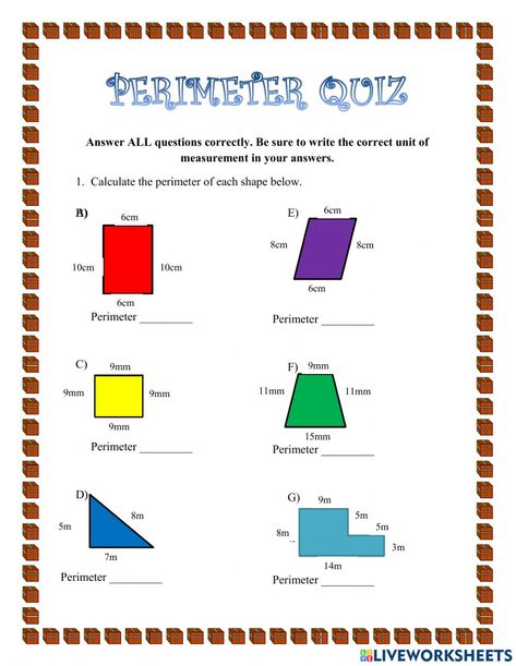 Perimeter 3rd Grade Activities, Perimeter Worksheets 4th Grade, Area And Perimeter Word Problems, 3rd Grade Math Worksheets Area And Perimeter, Area And Perimeter Worksheets, Perimeter Worksheets, School Kids Crafts, Area And Perimeter, Math Interactive