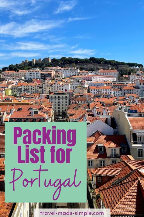 What's on my Portugal packing list? This travel packing list for Portugal will help you with what to wear and what to bring for your trip. Portugal Packing List, Visiting Portugal, Ultimate Packing List, Visit Portugal, Packing List For Travel, Portugal Travel, What To Pack, Travel Packing, Packing Tips