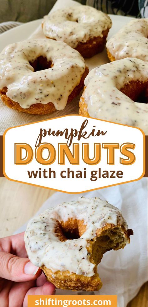 These Pumpkin Yeast Doughnuts with Chai Glaze are better than your PSL. Make these easy fried doughnuts as a fun fall treat. Easy Pumpkin Donut Recipe, Fried Donut Recipe, Chai Glaze, Donut Recipe Fried, Yeast Doughnuts, Fun Fall Treats, Pumpkin Donuts Recipe, Pumpkin Doughnut, Yeast Donuts