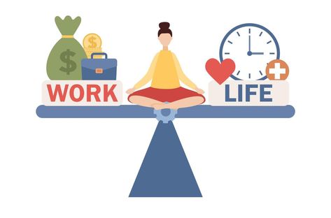 Work Life Balance Illustration, 2025 Vision, Business Administration, Flat Illustration, Work Life, Work Life Balance, Life Balance, Vector Art, Lotus