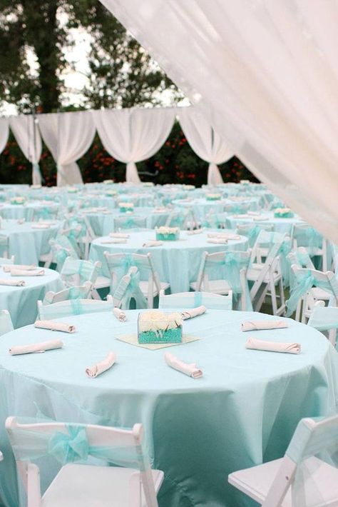 Tiffany Blue Wedding Decorations, Tiffany Blue Wedding Theme, Tiffany Blue Weddings, Tiffany Theme, Blue Wedding Decorations, Aquamarine Wedding, Tiffany Blue Color, Tiffany Party, Tiffany Blue Wedding