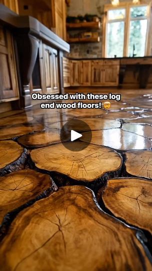 1.5M views · 38K reactions | These log end wood floors look absolutely stunning! 😱😱#woodworking #interiordesign | Inspiring Designs Floor Designs, Lake Houses, Building A Container Home, Wedding Barn, Modern Cottage, Wood Creations, Mountain Cabin, Pretty House, Floor Design