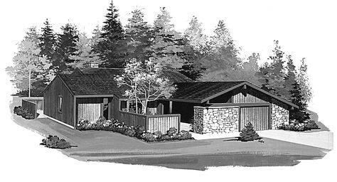 Contemporary-Modern House Plan with 1550 Square Feet and 2 Bedrooms from Dream Home Source | House Plan Code DHSW45039 Modern Contemporary House Plans, Small Home Plan, Contemporary Modern House, Bathroom Contemporary, Blueprint Pictures, Modern Floor Plans, Modern Contemporary Homes, Living Vintage, Story Design