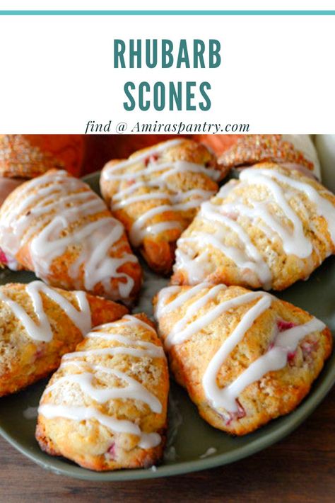 Easy foolproof basic scones recipe for your family to enjoy. Learn how to make the best scones ever, crunchy on the outside, moist and buttery on the inside. #SconesRecipe #Baking #amiraspantry #EasyBaking #BrunchRecipes Rhubarb Scones Recipe, Easy Rhubarb Recipes, The Best Scones, Rhubarb Scones, Best Scones, Best Rhubarb Recipes, Basic Scones, Monday Recipes, Pantry Recipes