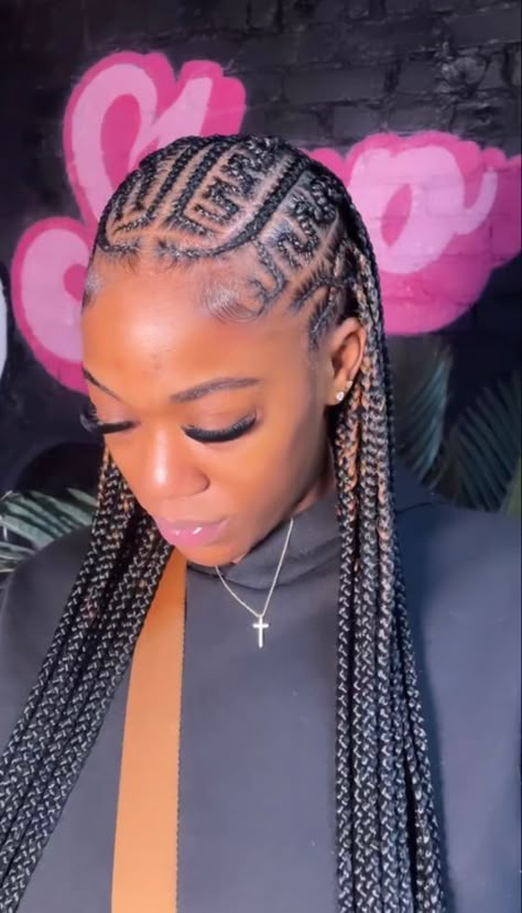 Rate This simple fulani braids ideas From ⭐1~10.  SAVE & FOLLOW i will update everyweek. Simple All Back Style With Attachment, Zigzag Braids For Black Women, All Back Hairstyle With Attachment, Zigzag Hairstyles, Braided Hairstyles With Natural Hair, Zigzag Cornrows, Braided Short Hairstyles, Braided Hairstyles Blonde, Braided Hairstyles Curly