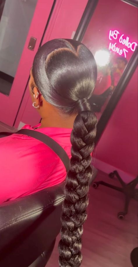 Dope Hairstyles Black Women, Cute Ponytail Hairstyles For Black Women, Braid Ponytail For Black Women, Ponytails For Black Women, Aesthetic Braids, Low Bun Hair, Cute Ponytail, Braids Long, Pretty Braids