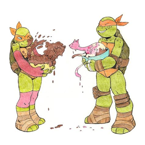 Ice Cream Kitty Tmnt, Ice Cream Kitty, Spongebob Anime, Tmnt Mikey, Teenage Mutant Ninja Turtles Artwork, Ninja Turtles Artwork, Tmnt Turtles, Tmnt 2012, Dope Cartoon Art