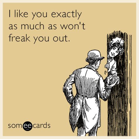 I like you exactly as much as won't freak you out. Funny Relationship Ecards, Truth Serum, Funny Ecards, Funny Relationship Quotes, Flirting Quotes For Her, Flirting Quotes Funny, Funny Quotes For Teens, Flirting Memes, Flirting Humor