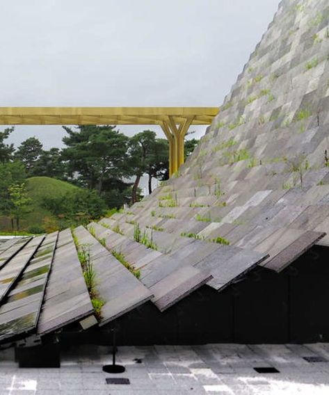 Roof Ideas Architecture, Roof Architecture Design, Landform Architecture, Architectural Pavilion, Pavillion Architecture, Kengo Kuma Architecture, Expo Pavilion, Architecture Roof, Ground Design