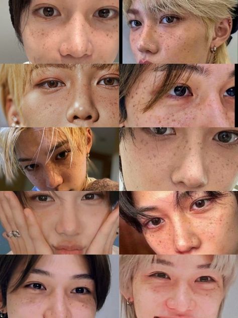 Omfg I just read that in some cultures freckles are believed to be little kisses from angels to reassure someone that they are safe and loved 😭😭😭😭 Felix Lee Freckles, Kiss Inspired Makeup, Felix With Freckles, Felix Stray Kids Freckles, Hyunlix Fanart Kiss, Felix Freckles, Cute Freckles, Felix Wallpaper, Lee Yongbok