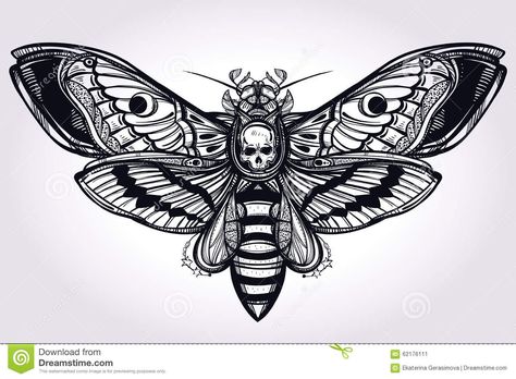 Deaths Head Hawk Moth Hand Drawn Silhouette. Stock Vector - Illustration of icon, background: 62176111 Moth Tattoo Design, Throat Tattoo, Kunst Tattoos, Deaths Head Moth, Moth Tattoo, Tattoo Life, Hand Tattoo, Design Tattoo, Digi Stamps