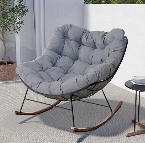 Rocking Chair Outdoor, Egg Shaped Chair, Rocker Recliner Chair, Outdoor Rocking Chair, Porch Chairs, Modern Rocking Chair, Rocker Chairs, Patio Rocking Chairs, Chair Outdoor