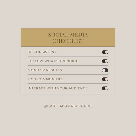 A social media marketing checklist is crucial for maintaining organization, consistency, and efficiency in your marketing efforts. It aligns tasks with overarching business goals, ensures quality assurance, and facilitates adaptability to evolving trends. Incorporating analytics tasks allows for consistent measurement and adjustment of social media strategies, enhancing overall effectiveness.  #SocialMediaExperts #DigitalMarketing #HarlemClarke Social Media Checklist, Social Media Measurement, Marketing Checklist, Brand Marketing, Social Media Strategies, Business Goals, Quality Assurance, Marketing Tips, Media Marketing