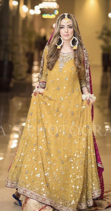 Haldi Mayoo Wedding suit - Buy Latest Pakistani Pakistani Yellow Dresses online at Master Replica Pakistan. To Buy Pakistani suits Contact us today at +923322622227 (WhatsApp / Call) Ubatna Dress Pakistani, Sanchak Dresses Brides, Ubtan Dresses Pakistani, Ubtan Dress, Mayoon Bride, Pakistani Mehndi Dress, Dresses Pakistani, Bridal Mehndi Dresses, Function Dresses