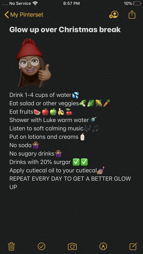 Go from drab to fab🔥🔥 Eat Salad, Calming Music, Sugary Drinks, Christmas Break, Eat Fruit, Glow Up Tips, Glow Up?, Warm Water, How To Apply