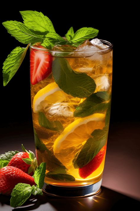 Get ready for summer fun with two simple Wimbledon cocktail recipes that you can whip up in under 10 minutes! Learn how to make a classic Pimm's Cup, a sharp, fruity cocktail that's perfect for outdoor events and gatherings. Enjoy the refreshing burst of flavor that mixes together the utmost ingredients for a summery vibe. These cocktails embody the spirit of the Wimbledon tournament and make for the ideal drink on warm days Spiked Arnold Palmer, Blue Lagoon Mocktail, Lemonade Lavender, Gin Buck, Lemonade Cocktails, Pimm's Cup, Sweet Cocktail, Spiked Lemonade, Strawberry Fizz