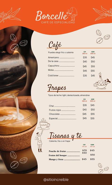 Diseño de plantilla para menú de cafetería de especialidad. Plantilla 100% editable en Canva para imprimir o en versión digital. Encuentra esta y cientos de plantillas más en mi perfil. Click para editar 👇 Digital Menu, Photo Collage Maker, Marketing Logo, Collage Background, Collaborative Learning, Learning Management System, Brand Management, Flyer Maker, Printing Business Cards