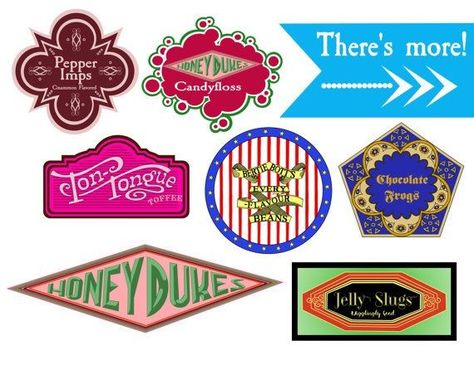 Harry Potter Candy Labels, Marathon Decorations, Honeydukes Labels, Honeydukes Candy, Harry Potter Candy, Chocolate Frogs, Harry Potter Christmas Decorations, Imprimibles Harry Potter, Harry Potter Miniatures