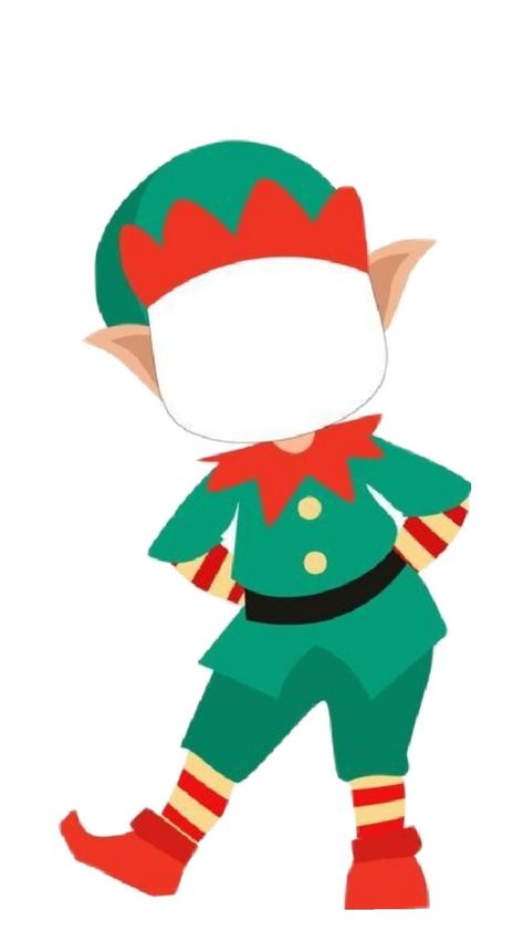 Elf Hat Printable, Elf Body Template Printable, Faceless Elf Template, Elf Images, Nightmare Before Christmas Characters, Elf Face, Elf Yourself, Half Elf, Xmas Sticker