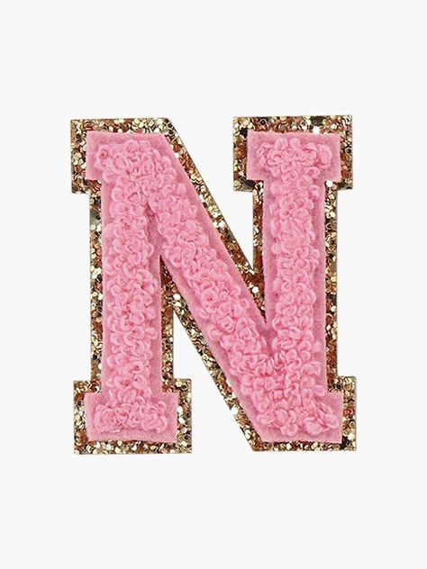 "Preppy Pink Varsity Letter N" Sticker by ktp100 | Redbubble Z Wallpaper Letter Iphone, N Wallpaper Letter Aesthetic, Wallpaper Letter, Z Wallpaper, Letter Patches, Aesthetic Letters, Alphabet Wallpaper, Preppy Pink, Varsity Letter