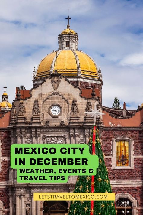 Pinterest image saying "Mexico City in December". Mexico City December Outfits, Christmas In Mexico City, Mexico City In December, Mexico City Winter Outfit, River Cruise Outfits, Mexico City Outfit, Mexico In December, Mexico City Fashion, Mexico Travel Outfit