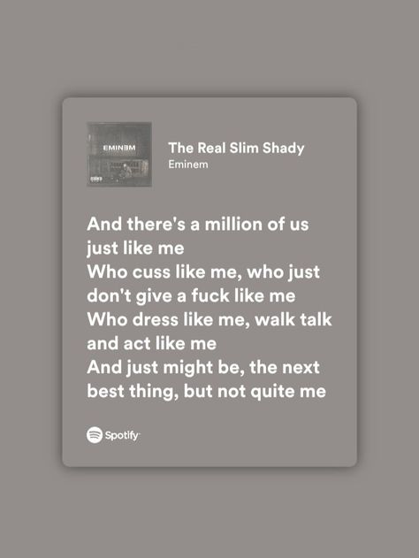 Song Lyrics Wallpaper Eminem, Song Posters Eminem, Emenim Quotes Slim Shady, Eminem Captions, Eminem Aesthetic Quotes, Eminem Lyrics Aesthetic, Eminem Quotes Lyrics Songs, Eminem Lyrics Wallpaper, The Real Slim Shady Lyrics